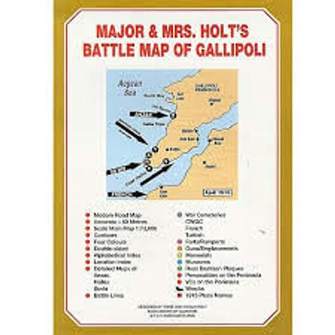 Turkey - Gallipoli - Battle Map - Major & Mrs Holt\'s