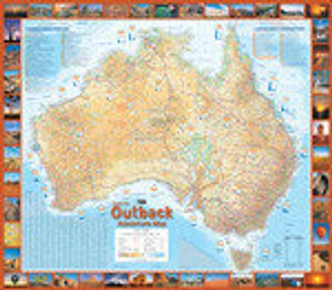 Australia Outback Adventure Wall Map 1000mm X 875mm