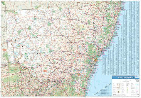 NSW State Wall Map 1000x700mm