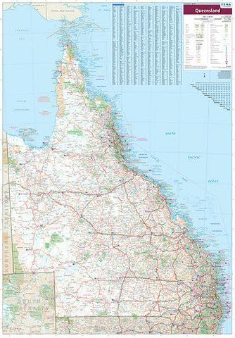 Queensland State Wall Map - Hema 1000 x 700mm