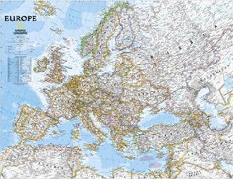 Europe Wall Map - 770mm x 610mm - National Geographic