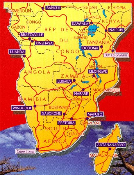 Africa Central And South Madagascar World Wide Maps - 