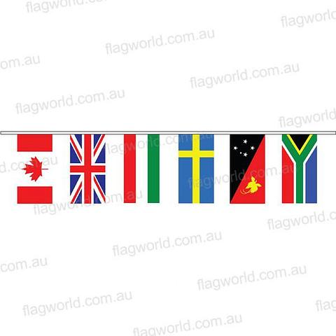 International Flag Bunting - 30 flags - 10 m