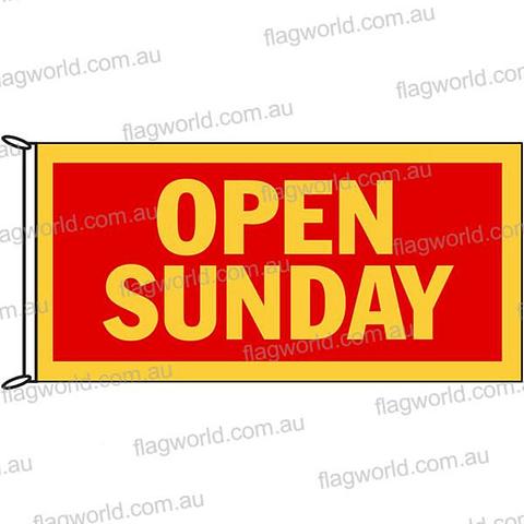 Open Sunday - Flag - 1800 x 900 mm