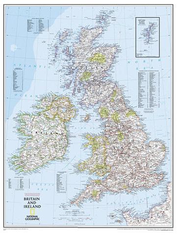 Britain and Ireland Wall Map - 600mm x 770mm