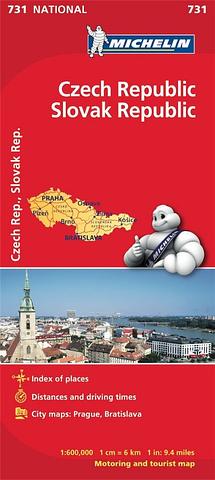 Czech Republic Slovak Republic - folded map by Michelin