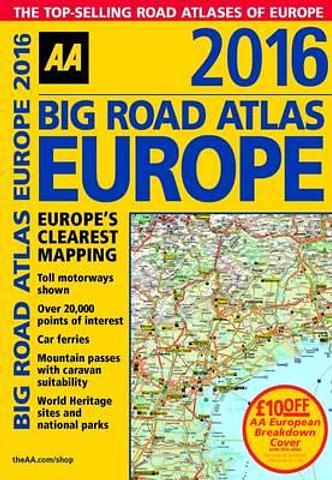 Europe - AA Big Road Atlas - Spiral - A3 Size