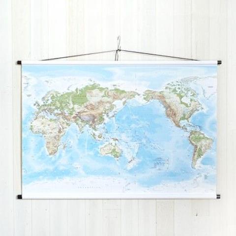 World Wall Map on Canvas - Medium Size