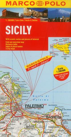 Sicily - Folded Map by Marco Polo