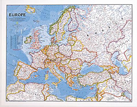 Europe Wall Map - Unlaminated - National Geographic