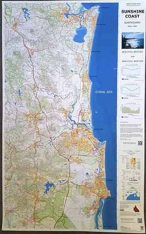 Sunshine Coast Queensland - Wall Map