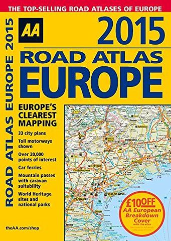 Europe Road Atlas by AA - A4 Size