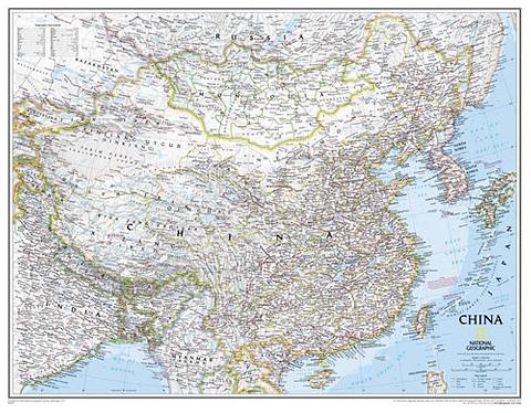 China - Wall Map by National Geographic