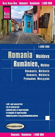 Romania and Moldova - folded map