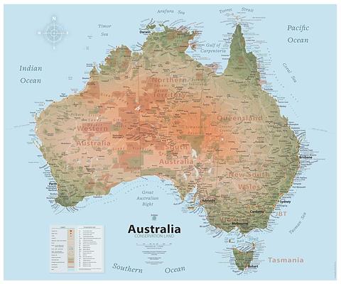 Australia - Conservation Land (unlaminated wall map)